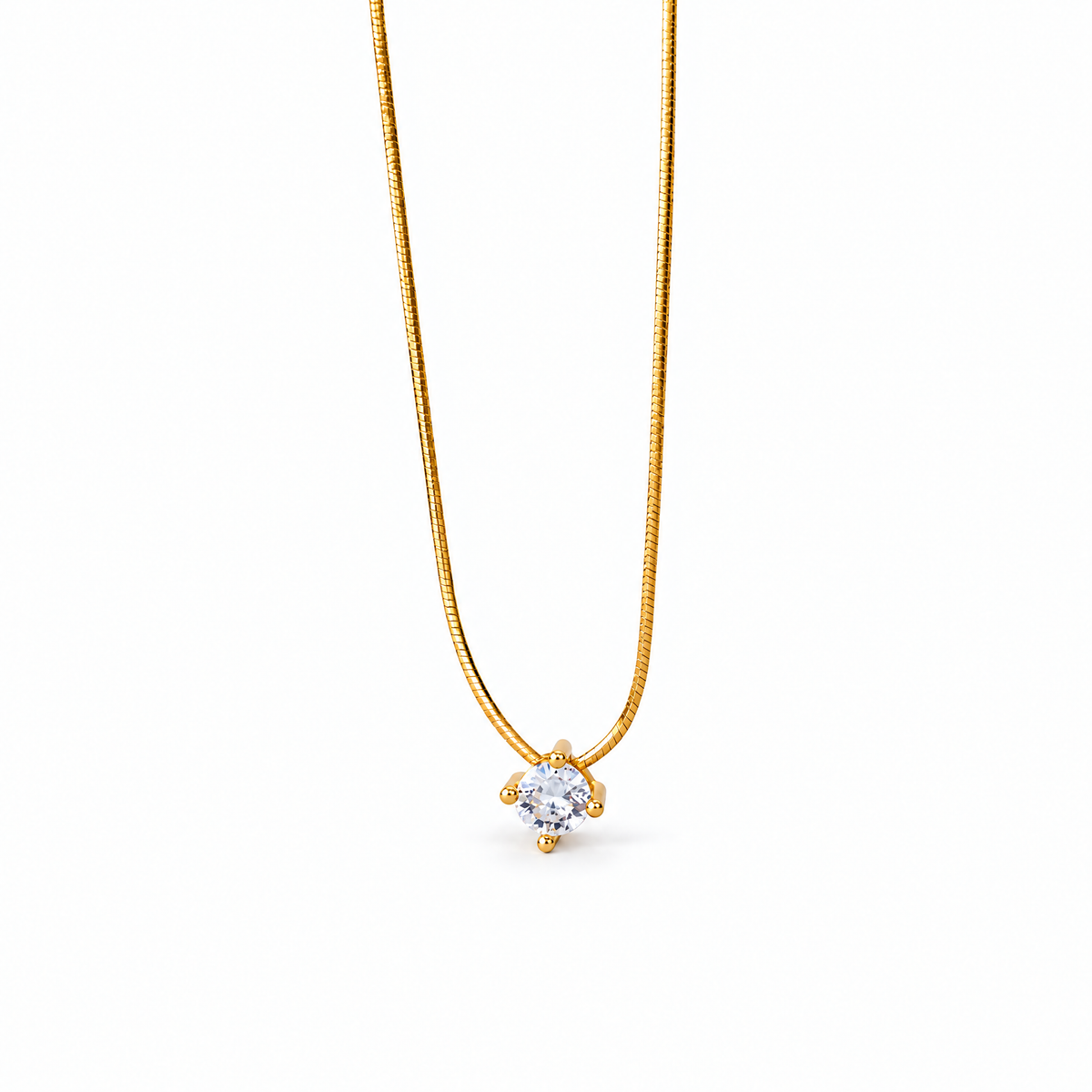 The Elora CZ Pendant — front studio hanging pendant in a white studio; AI-enhanced supplier view.