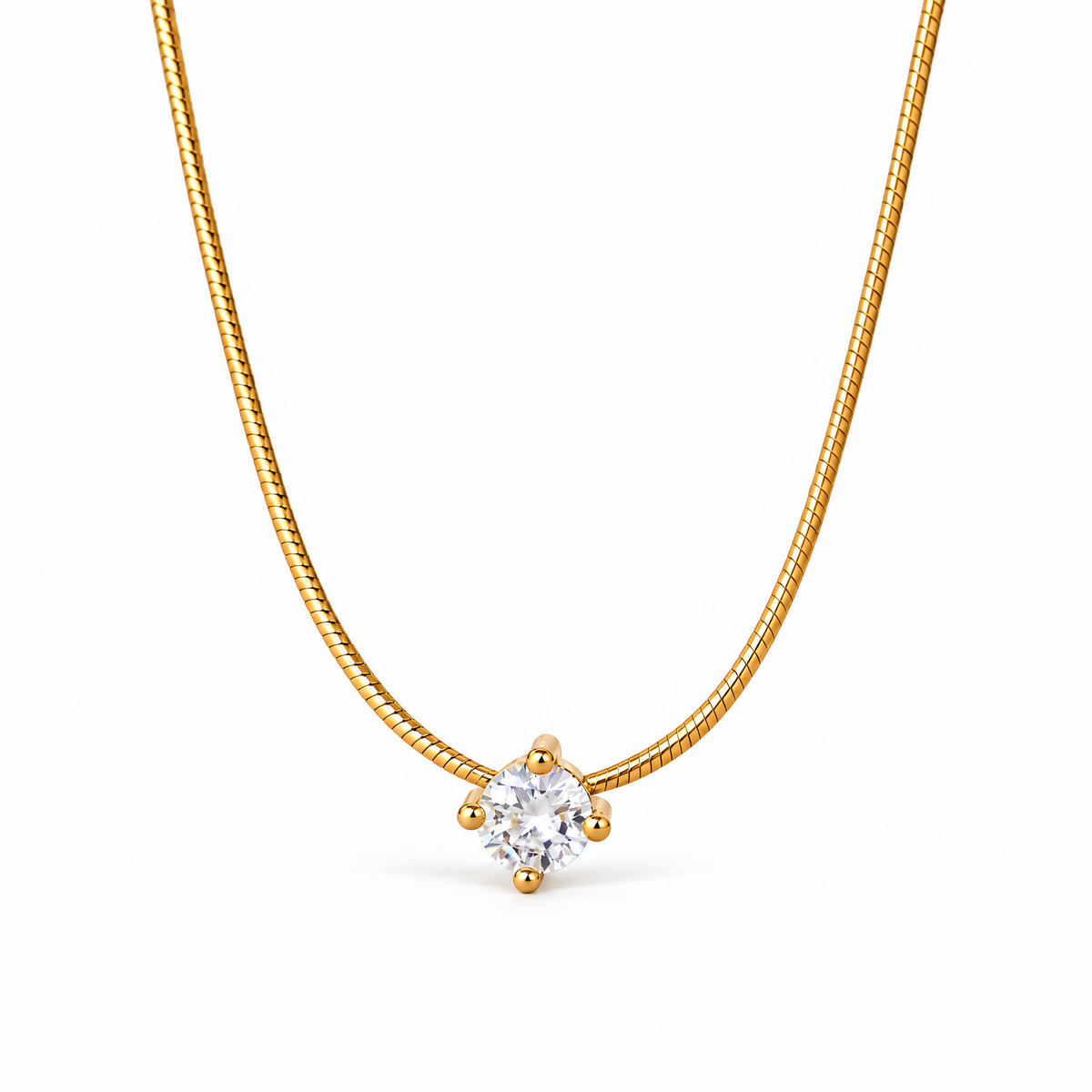 The Elora CZ Pendant — near-front pendant detail in a white studio; reference-based AI visualization.