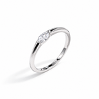 The Aure Marquise-Cut CZ Ring, polished silver angled setting-profile view on a pearl-white studio background — reference-based AI visualization.